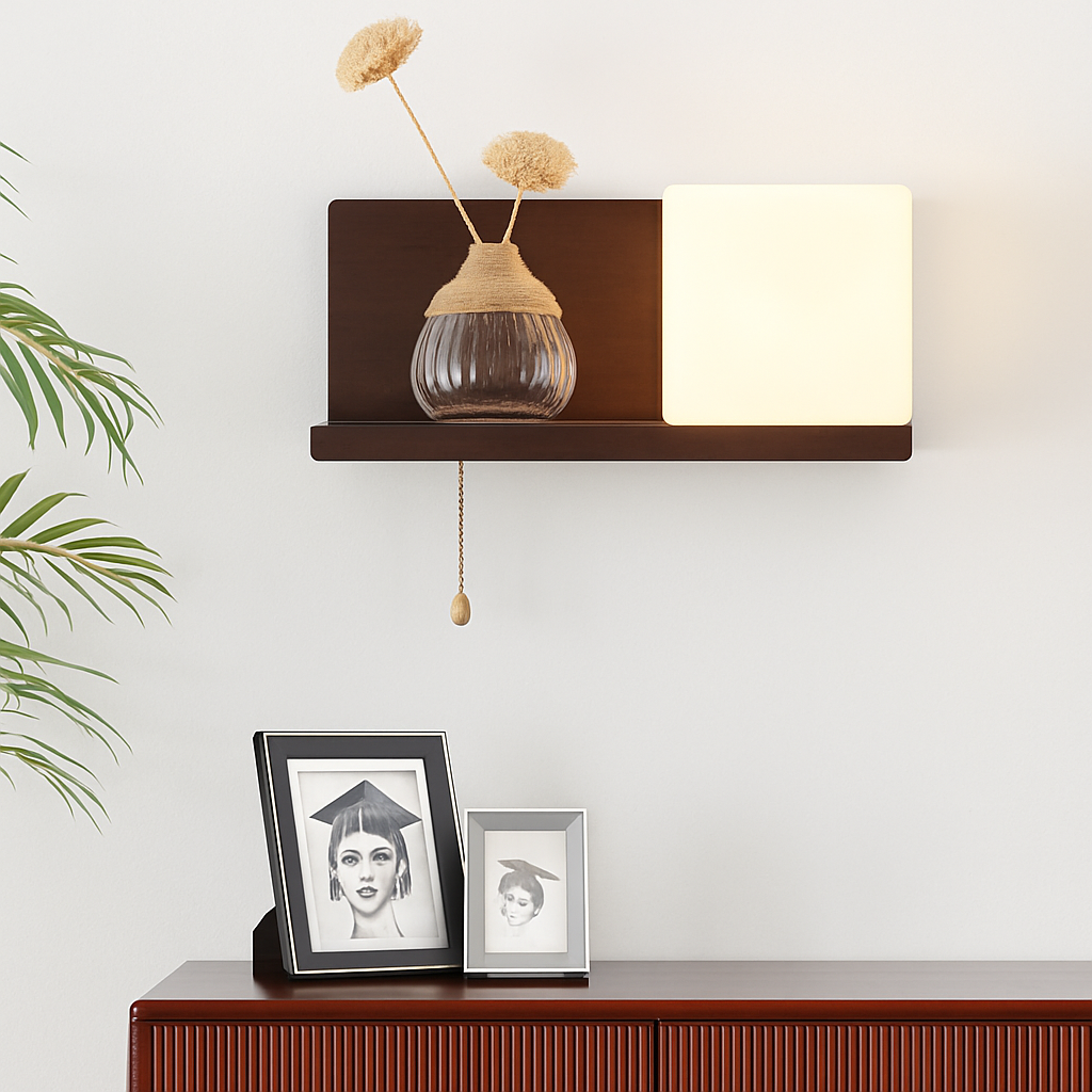 applique murale en bois avec ampoule led pour intérieur - vue 5 sur 12