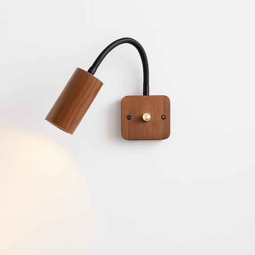 applique murale en bois de noyer avec interrupteur éclairage d'intérieur rotatif