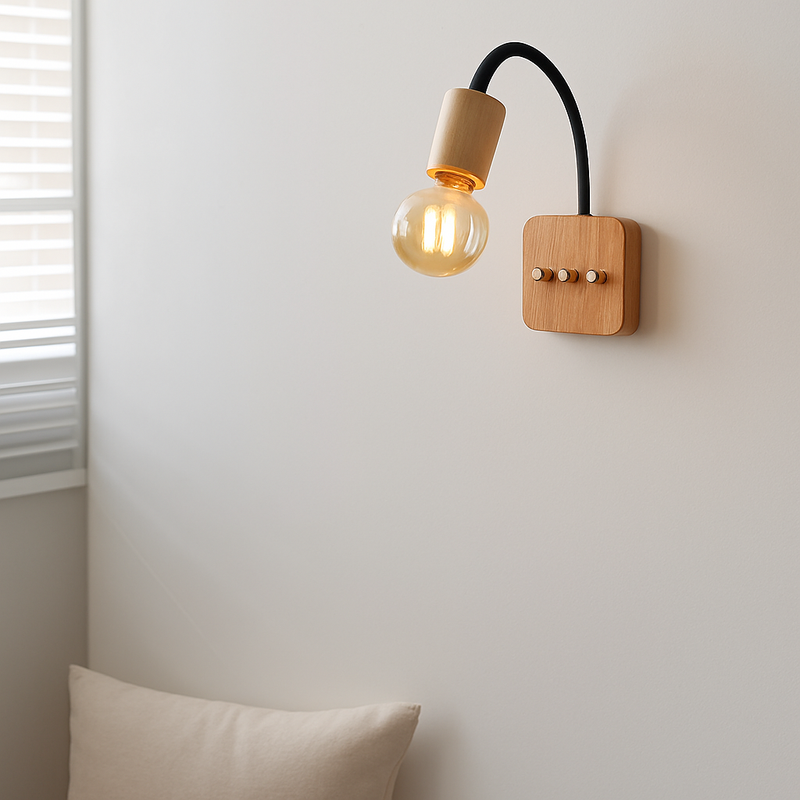 applique murale en bois japonais design nordique pour décoration intérieure