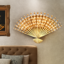 applique murale en cristal design éventail acier inoxydable pour intérieur