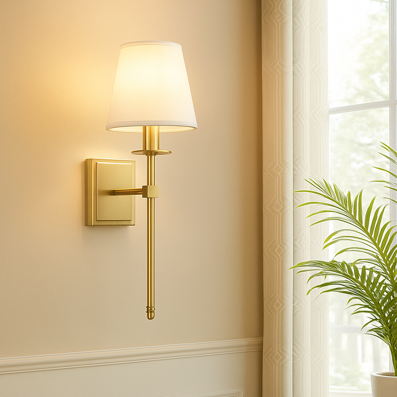 applique murale en cuivre doré pour décoration intérieure élégante