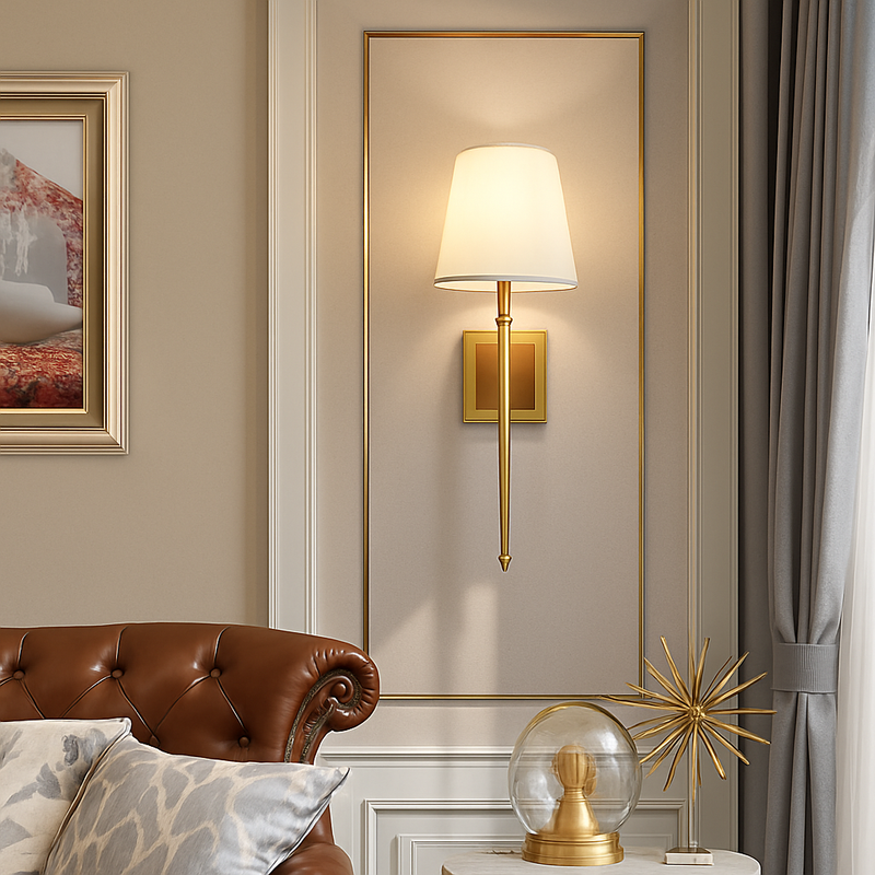 applique murale en cuivre doré pour décoration intérieure élégante