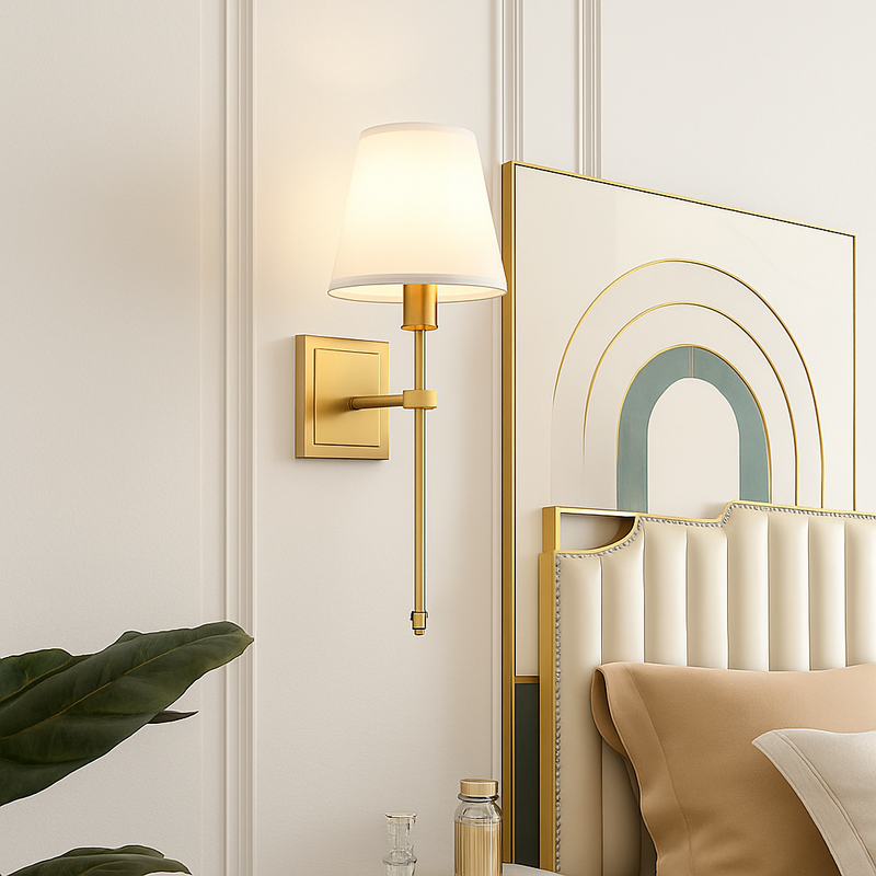 applique murale en cuivre doré pour décoration intérieure élégante