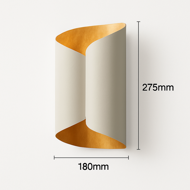 Applique murale enroulée noire et dorée Art