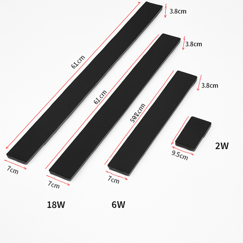 Applique murale extérieures imperméables bande aluminium appliques murales 18W LED noir applique chambre extérieur luminaires extérieurs