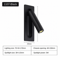 Applique murale intérieure 110-240V 3W avec chargement USB