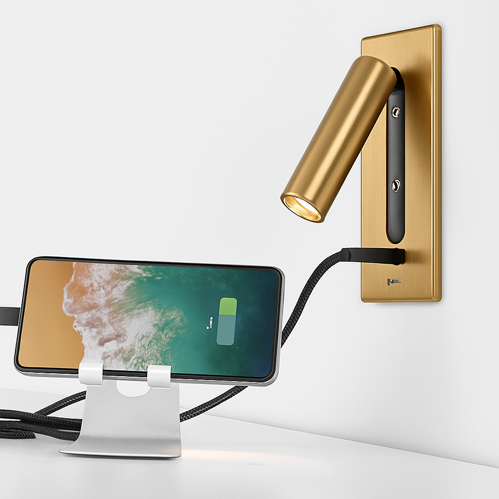 Applique murale intérieure 110-240V 3W avec chargement USB - vue 6 sur 12