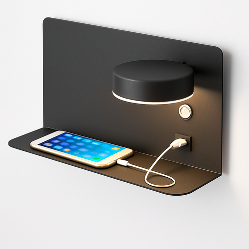 applique murale led décorative avec interrupteur et usb