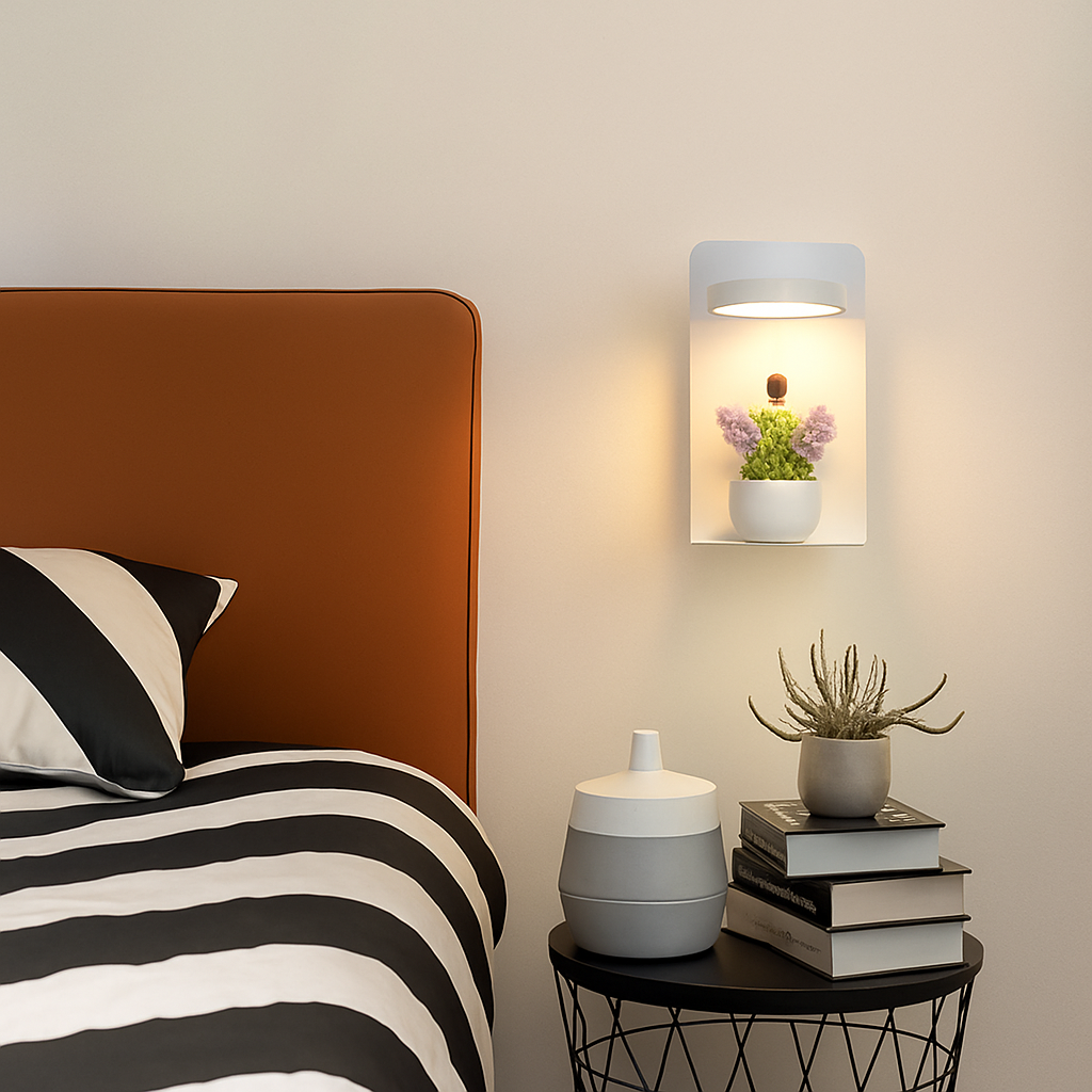 applique murale led décorative avec interrupteur et usb - vue 4 sur 15