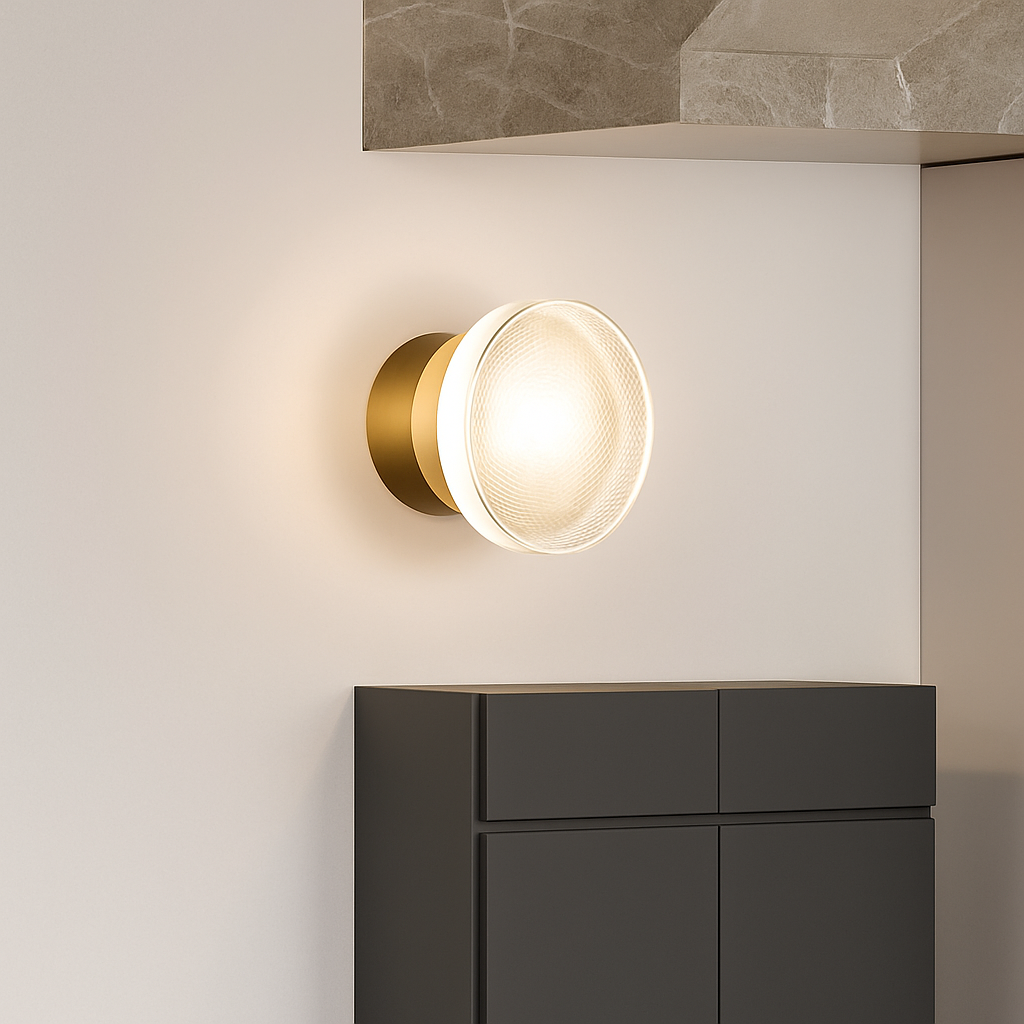 applique murale led de luxe moderne luminaire décoratif rond doré - vue 5 sur 8