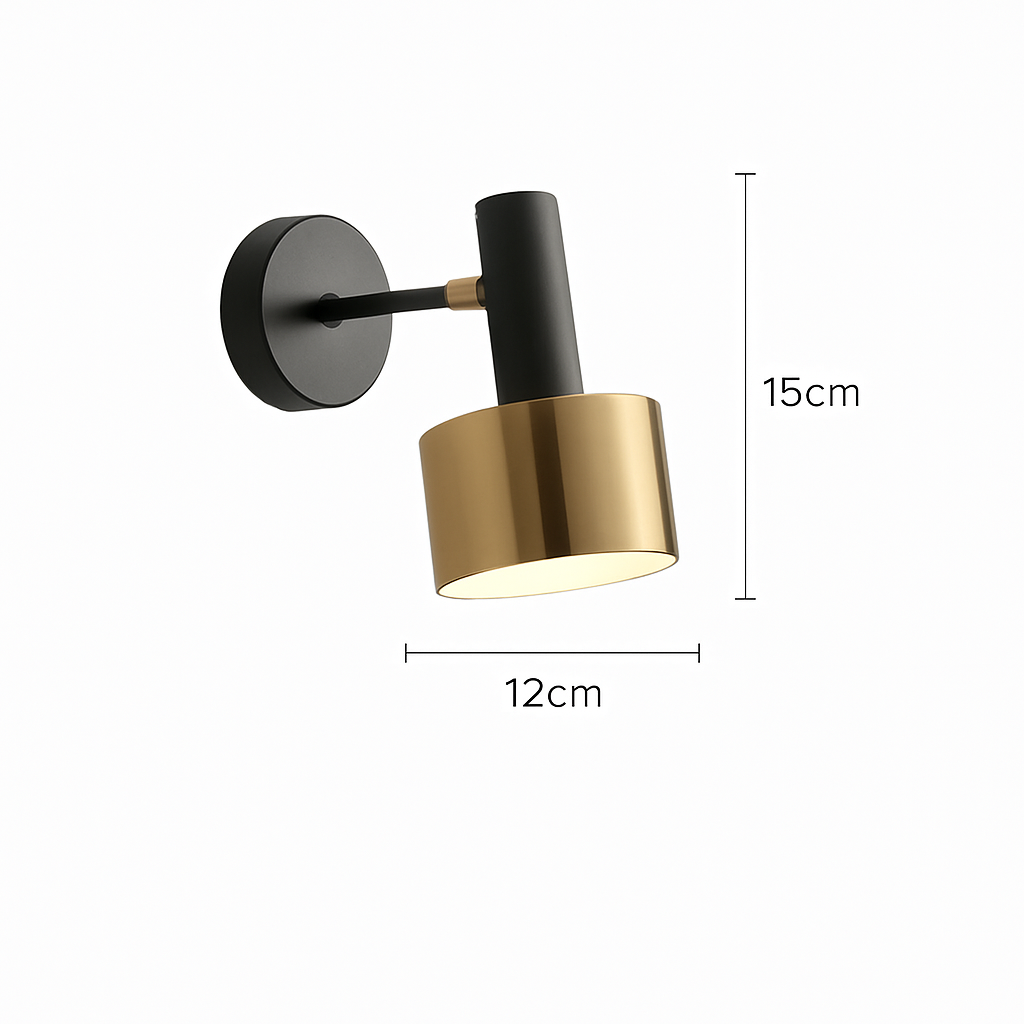 Applique murale LED design avec base doré et abat-jour métal Home - vue 5 sur 7