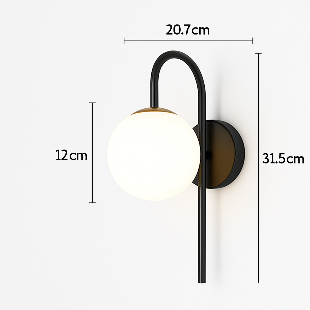applique murale led en forme de boule de verre pour hôtel bar boutique - vue 5 sur 8