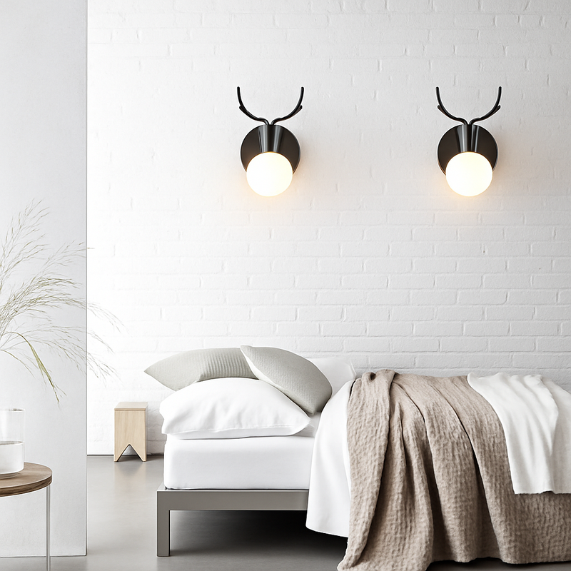 Applique murale LED en forme de cerf en bois Novelty