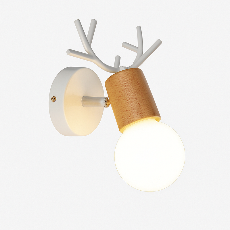 Applique murale LED en forme de cerf en bois Novelty