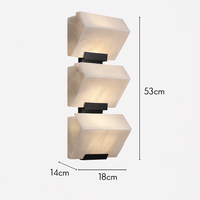 applique murale led en marbre naturel style artistique métal noir