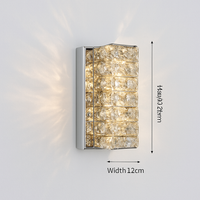 applique murale led moderne en cristal k9 de luxe décorative