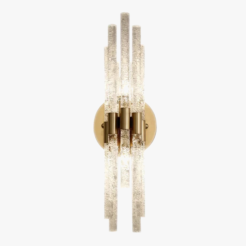 applique murale led moderne en cuivre et cristal ondulé pour décoration