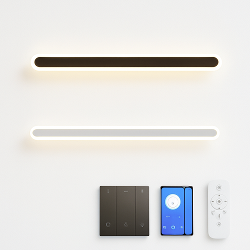 applique murale led moderne à intensité variable avec télécommande intelligente