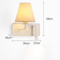 Applique murale LED nordique moderne avec interrupteur USB
