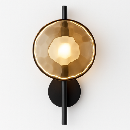 Applique murale Led ronde en verre coloré au Design post-moderne