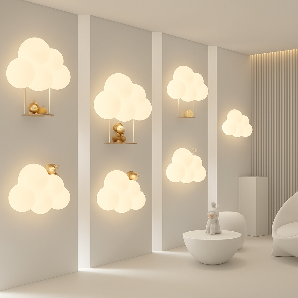 applique murale led singe lapin nuage pour enfants - vue 3 sur 13