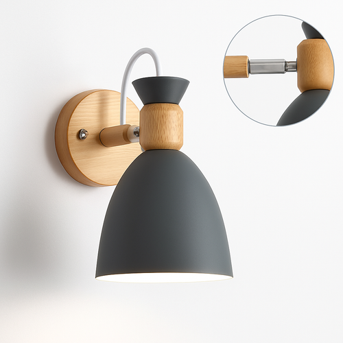 applique murale led style nordique en bois moderne