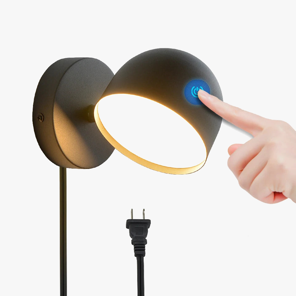 applique murale led tactile rotative 350° avec variateur et prise