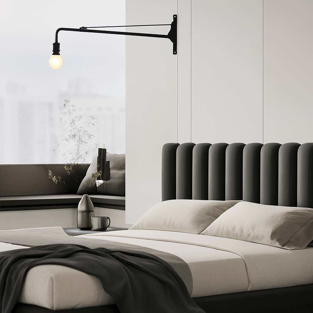 applique murale minimaliste rotative à bras long avec interrupteur - vue 5 sur 7