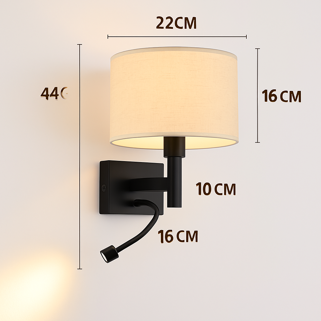 applique murale moderne en tissu avec led américaine européenne - vue 4 sur 10