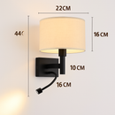 applique murale moderne en tissu avec led américaine européenne