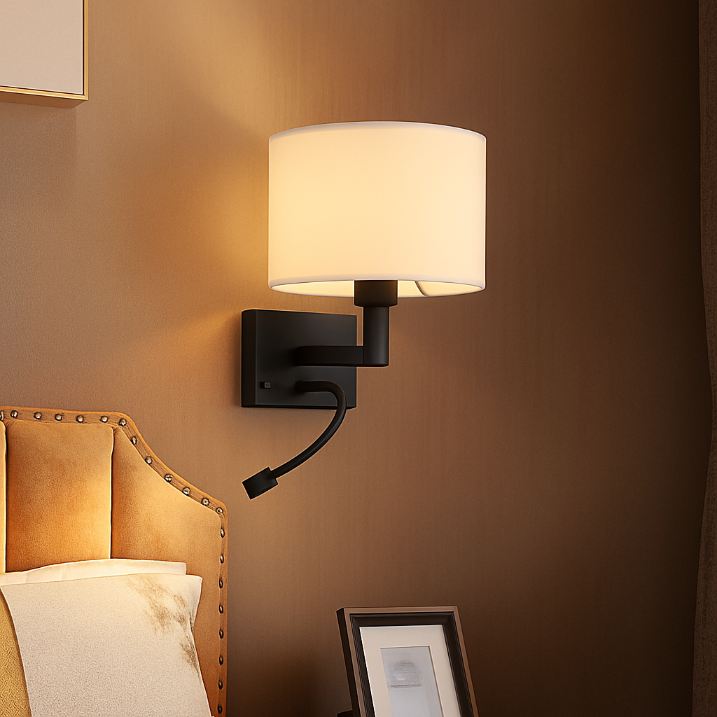 applique murale moderne en tissu avec led américaine européenne - vue 5 sur 10