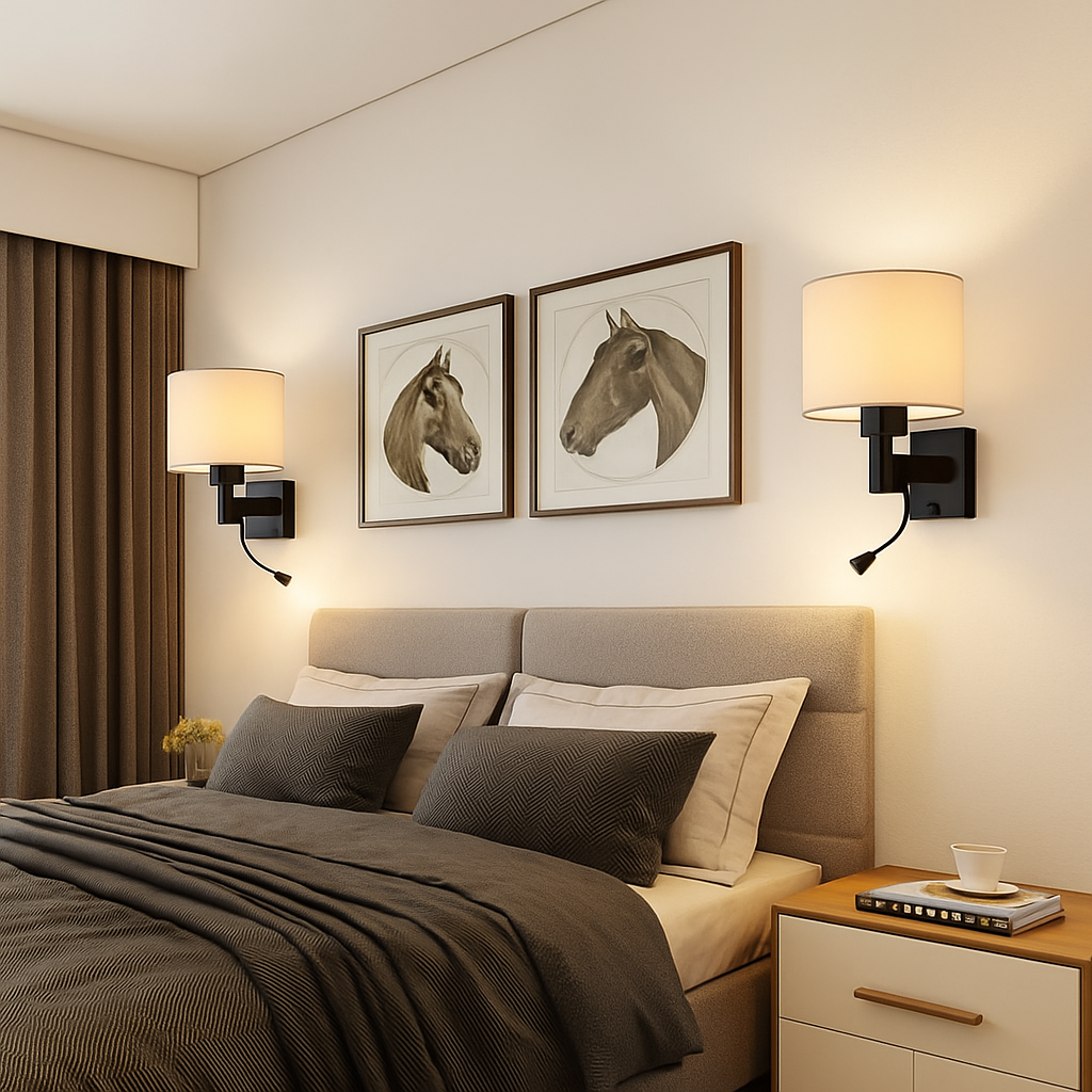applique murale moderne en tissu avec led américaine européenne - vue 6 sur 10