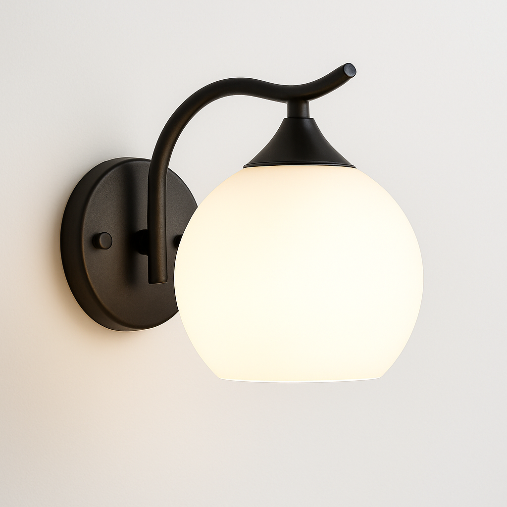applique murale moderne en verre boule led décorative - vue 4 sur 7