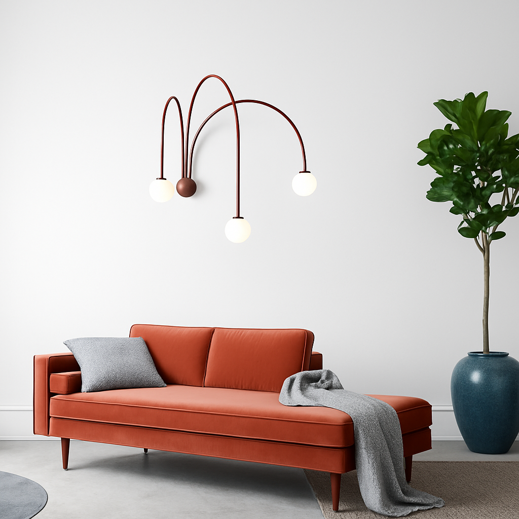 Applique murale moderne LED avec 3 arcs Solyne - vue 6 sur 9