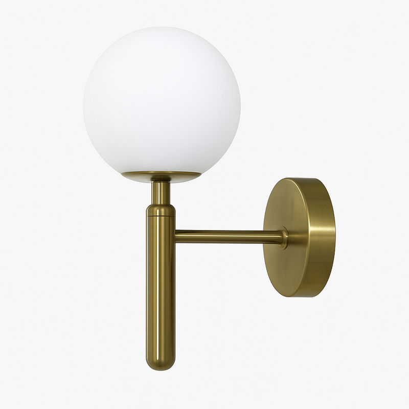 Applique murale moderne LED avec boule en verre et support cylindrique Sconce