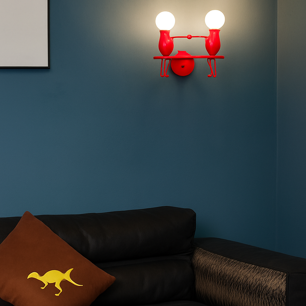 Applique murale moderne LED bonhommes colorés style Cartoon - vue 5 sur 8