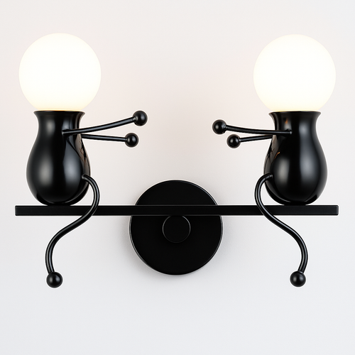 Applique murale moderne LED bonhommes colorés style Cartoon
