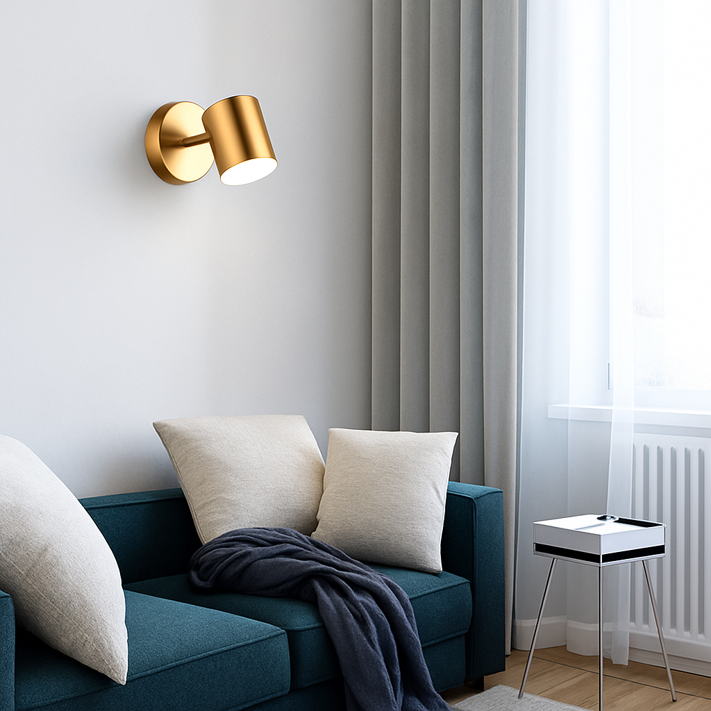Applique murale moderne LED style spotlight doré Liudmila - vue 2 sur 8