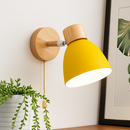 Applique murale nordique en bois avec interrupteur