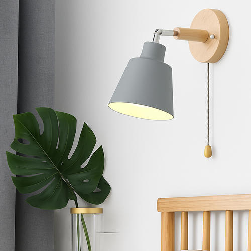 applique murale nordique rotative avec interrupteur macaron