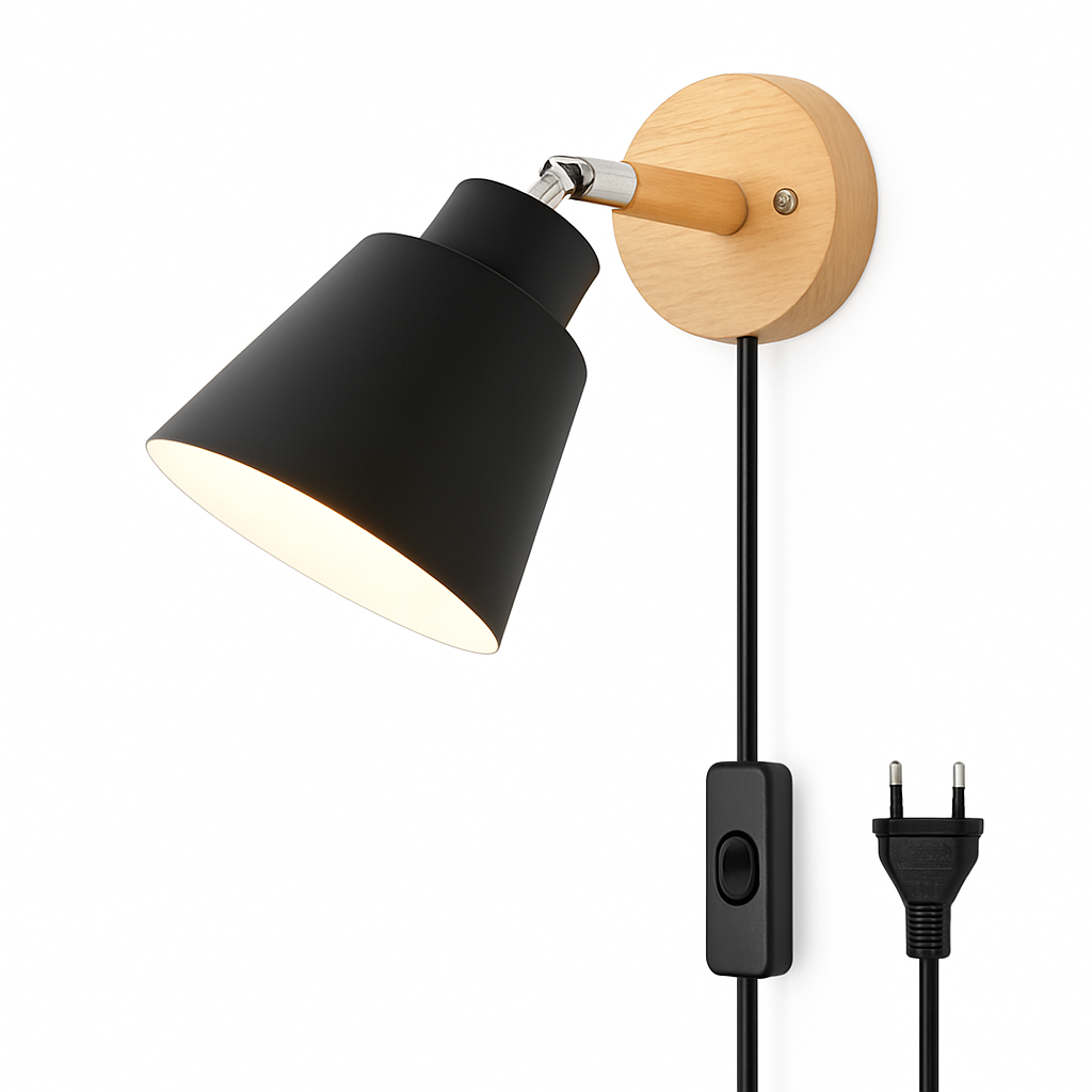 applique murale nordique rotative avec interrupteur macaron - vue 4 sur 23