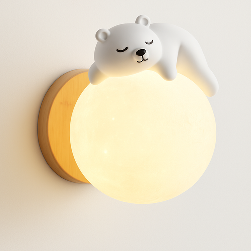 applique murale ours lune chambre chevet lapin astronaute animal garçon fille bébé veilleuses