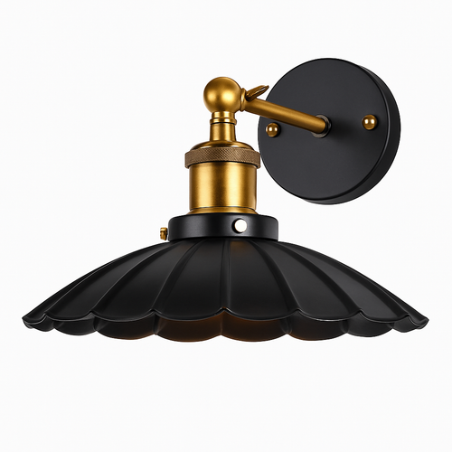 Applique murale rétro à LED avec abat-jour tuile métal Home