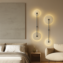 applique murale ronde japonaise en travertin à led pour éclairage d'ambiance