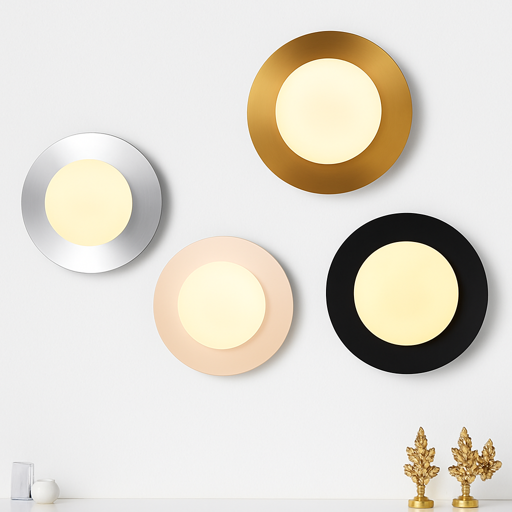 applique murale ronde moderne en verre style nordique - vue 2 sur 14