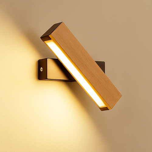 Applique murale rotative nordique en bois massif led réglable