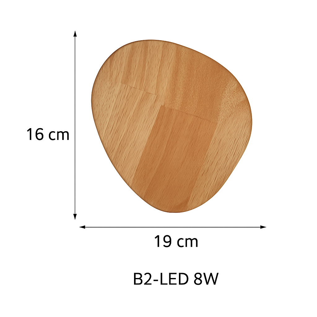 Applique murale scandinave LED de forme ovale en bois - vue 9 sur 11