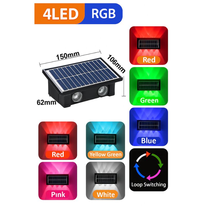 applique murale solaire extérieure led étanche pour jardin et balcon