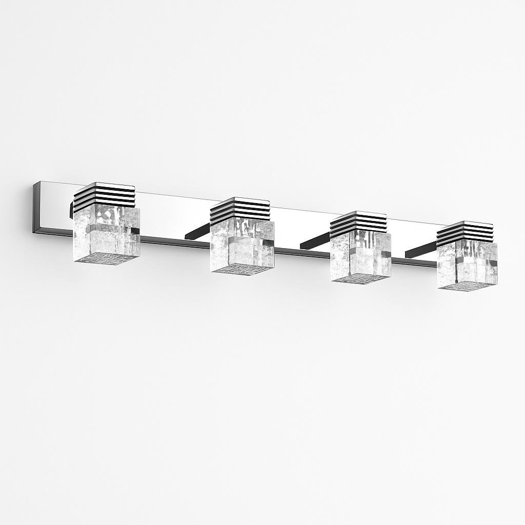 Applique à tableau et miroir LED chromée et cristal - vue 7 sur 7