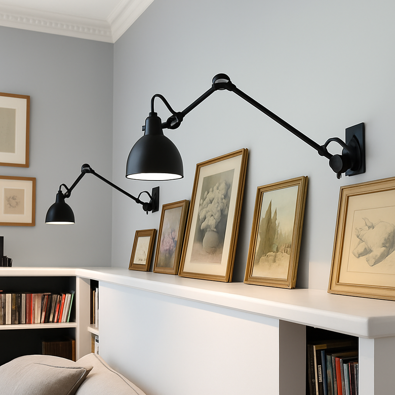 applique vintage en métal avec luminaires rotatifs